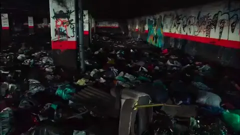 Parking de Puerto del Milagro en Vallecas - Imagen de archivo