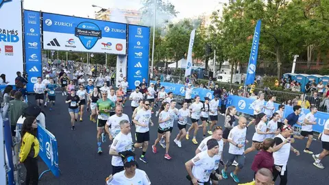 Cea, en diferentes momentos de la Zurich Rock and Roll Running Series Madrid