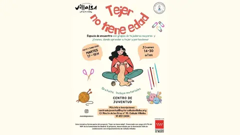 Cartel de 'Tejer no tiene edad' -  Imagen del Ayuntamiento de Collado Villalba