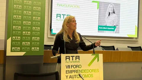 La consejera Albert ha inaugurado hoy el VII Foro de Emprendedores de ATA - Foto Comunidad de Madrid