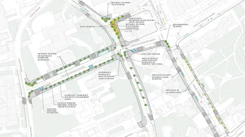 Plano de las obras de remodelaci&oacute;n de la calle Condesa de Venadito y su entorno, en el distrito de Ciudad Lineal