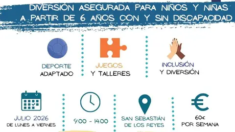 San Sebasti&aacute;n de los Reyes abre la inscripci&oacute;n para el campamento inclusivo &lsquo;Jugando sin Barreras&rsquo; de la Fundaci&oacute;n DACER - Imagen del Ayuntamiento de San Sebasti&aacute;n de los Reyes