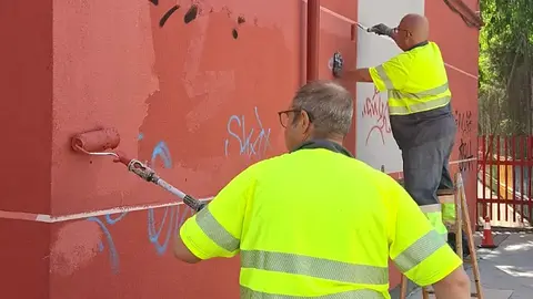Pintadas en Torres Bellas - Foto del  Ayuntamiento de Alcorc&oacute;n