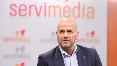 Xavier Vilajoana, durante su entrevista en Servimedia | Foto de Jorge Villa