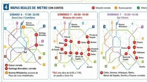 El mapa de los cortes negros en Madrid: las calles prohibidas y las estaciones de Metro que cierran desde hoy por el Papa