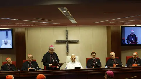 El Papa, este lunes en la Conferencia Episcopal - Foto de 'Conelpapa.es'/J.J Guill&eacute;n/EFE