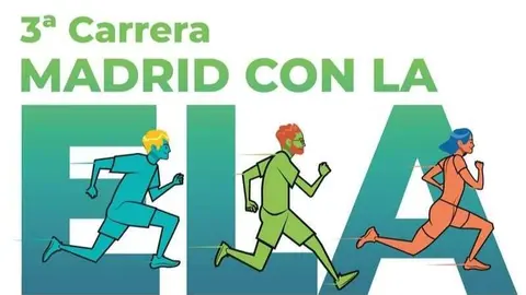 Imagen del cartel de la III Carrera Madrid con la ELA