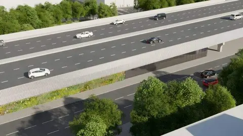 Recreaci&oacute;n digital del nuevo Puente de Vallecas