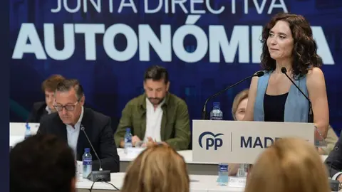 Ayuso durante la Junta Directiva Auton&oacute;mica - Foto PP de Madrid