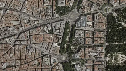Vista a&eacute;rea de los distritos de Centro y Retiro | Foto de Ayuntamiento de Madrid