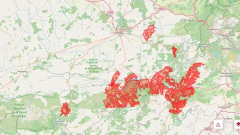 El Colegio de Registradores activa el Portal Registral de Emergencias y la gratuidad de notas simples por los incendios - Mapa del Colegio de Registradores