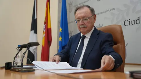 Juan Jes&uacute;s Vivas, en una rueda de prensa del mi&eacute;rcoles | Foto del Gobierno ceut&iacute;