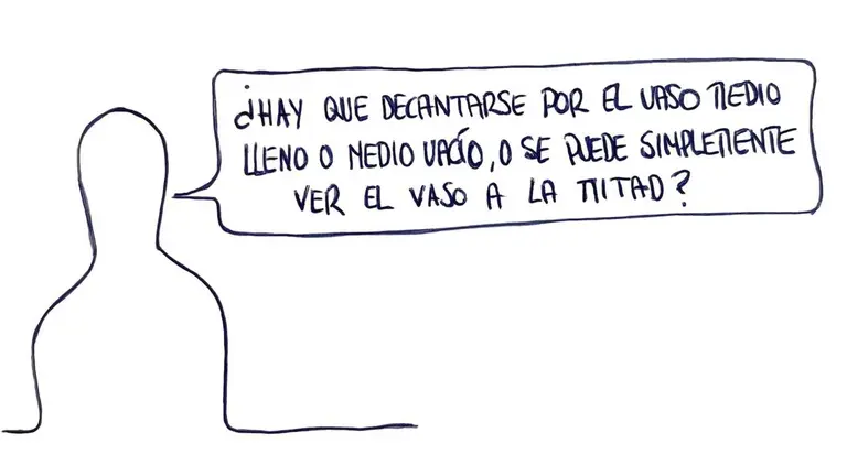 Vaso a la mitad - Las Vi&ntilde;etas de Manuel Franganillo