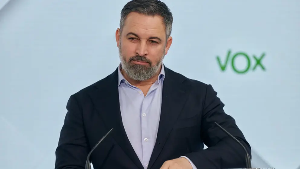 Santiago Abascal en rueda de prensa | Foto de Vox