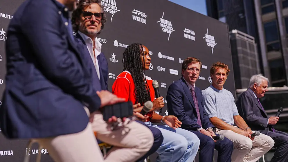 Almeida, esta ma&ntilde;ana, en la presentaci&oacute;n de la 24&ordf; edici&oacute;n del Mutua Madrid Open - Foto Ayuntamiento de Madrid
