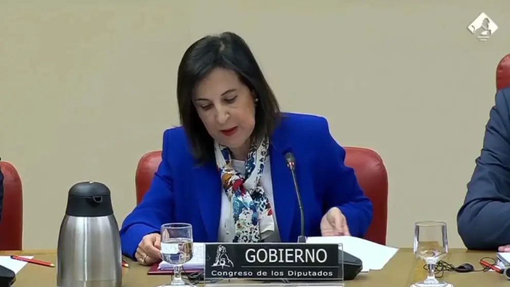 Momento de la comparecencia en el Congreso - Imagen de un v&iacute;deo publicado por el Ministerio de Defensa