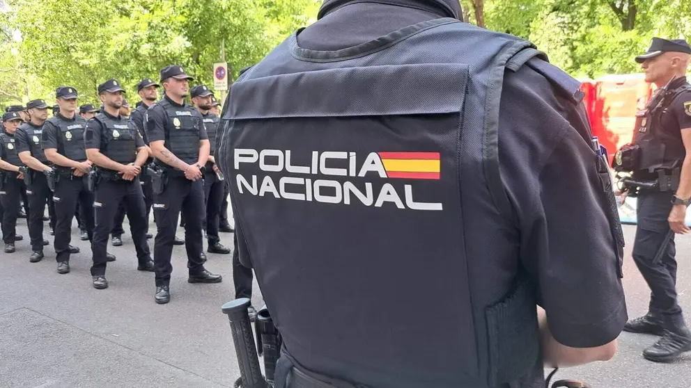 Agentes de la Polic&iacute;a Nacional, en Cibeles | Foto de Servimedia