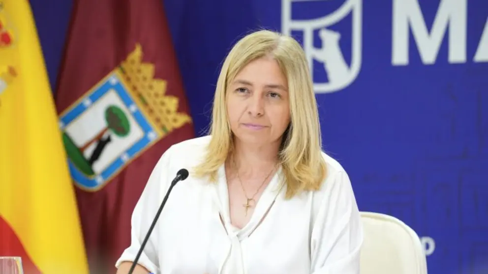 La vicealcaldesa y portavoz municipal, Inma Sanz, en la rueda de prensa de hoy - Foto Ayuntamiento de Madrid