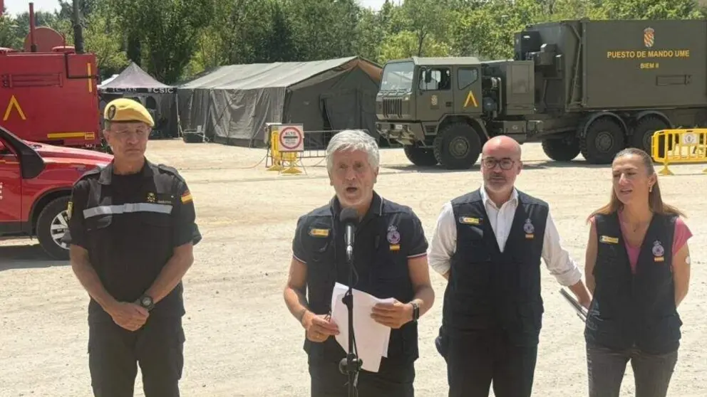 El ministro del Interior habla en p&uacute;blico tras la reuni&oacute;n del Cecod - Foto Servimedia / DSB
