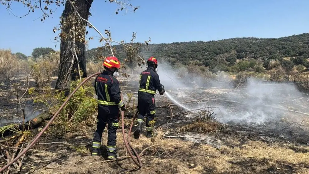 Bomberos en la zona del incendio - Foto Emergencias