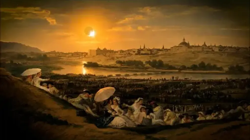 "El Prado a la luz del eclipse" La pradera de san Isidro. Goya