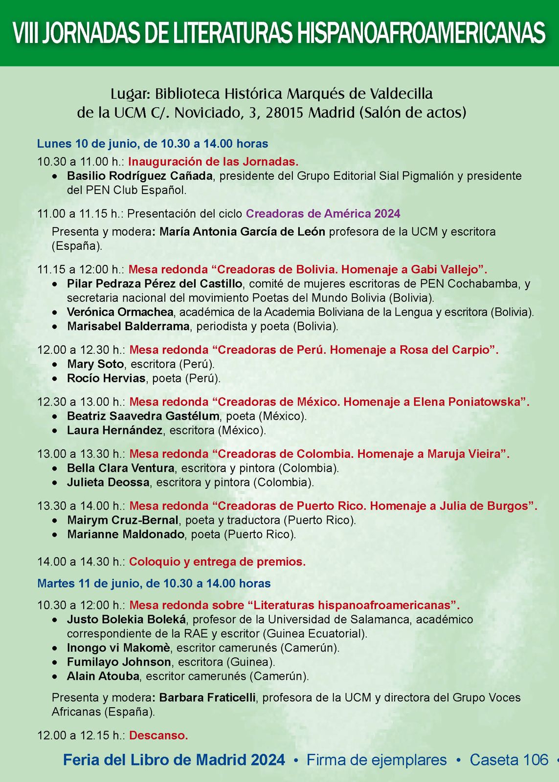 VIIIJornadas de Literaturas Hispanoafroamericanas