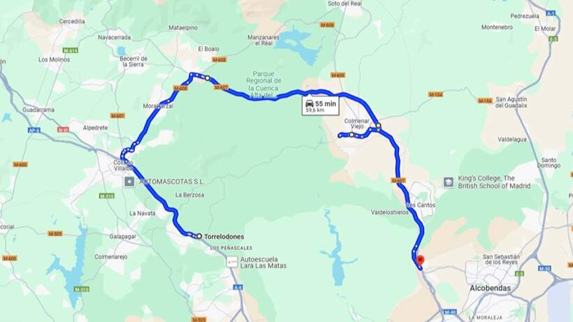 Mapa Rally del Frío Torrelodones 15 de diciembre de 2024