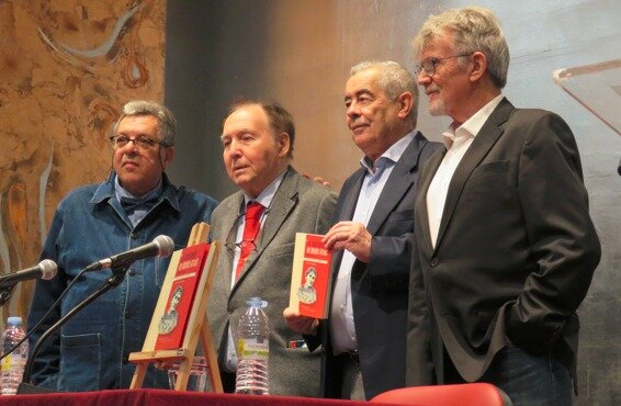 De izquierda a derecha, Mustafá Akalay; Juan
Manuel Riesgo; Carlos Sánchez Tárrago y Eloy
Arenas