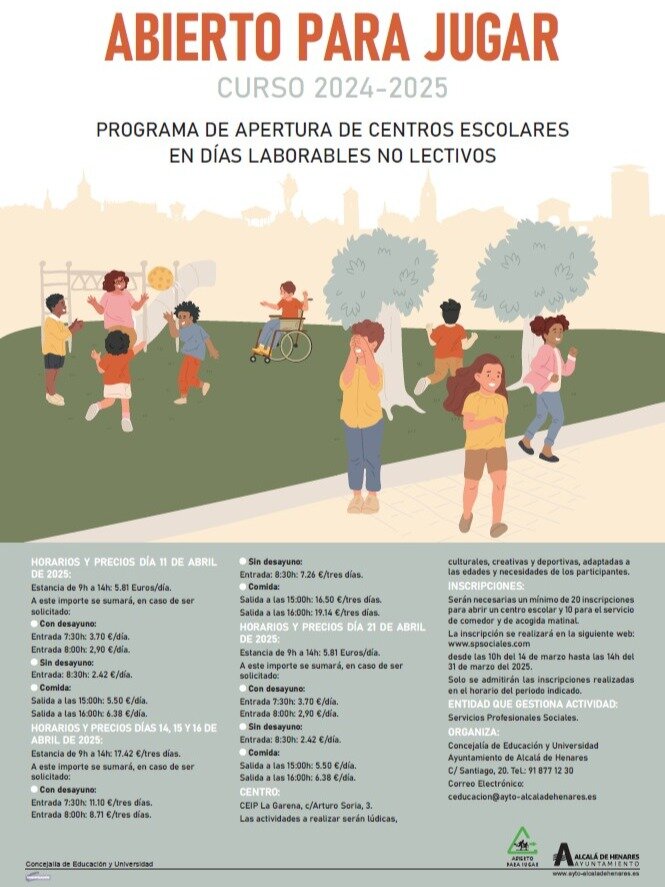 Cartel abierto para jugar en Semana Santa en Alcalá de Henares