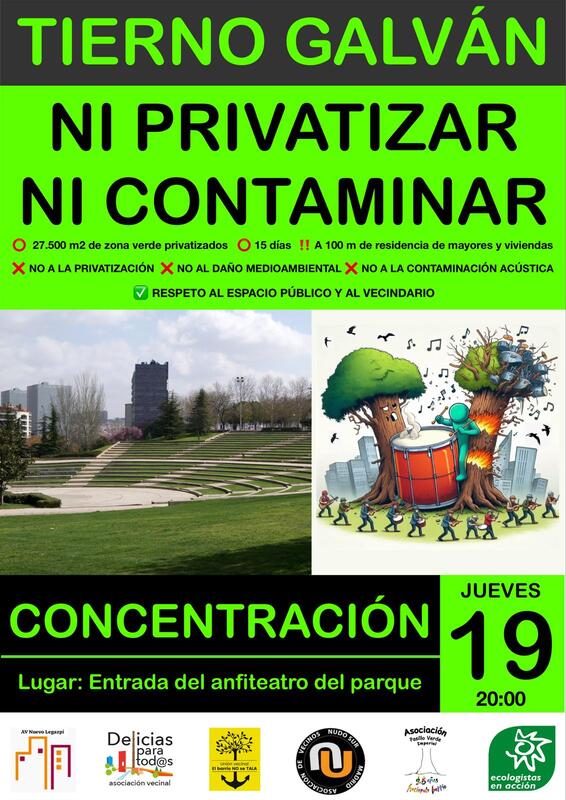 Cartel Concentración Parque Tierno Galván por el Festival Alma 2025