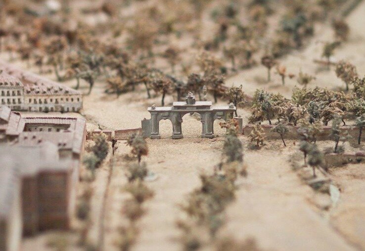 Puerta de Atocha en la Maqueta Histórica de Madrid de 1830 de León Gil de Palacio - Museo de Historia de Madrid