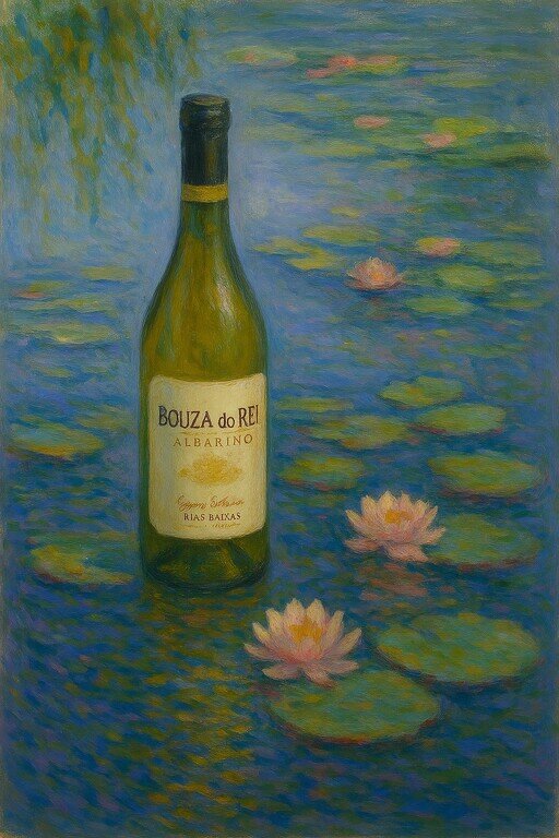 Imagen creada con IE Gran Selección Albariño Bouza do Rei con Nenúfares de Monet