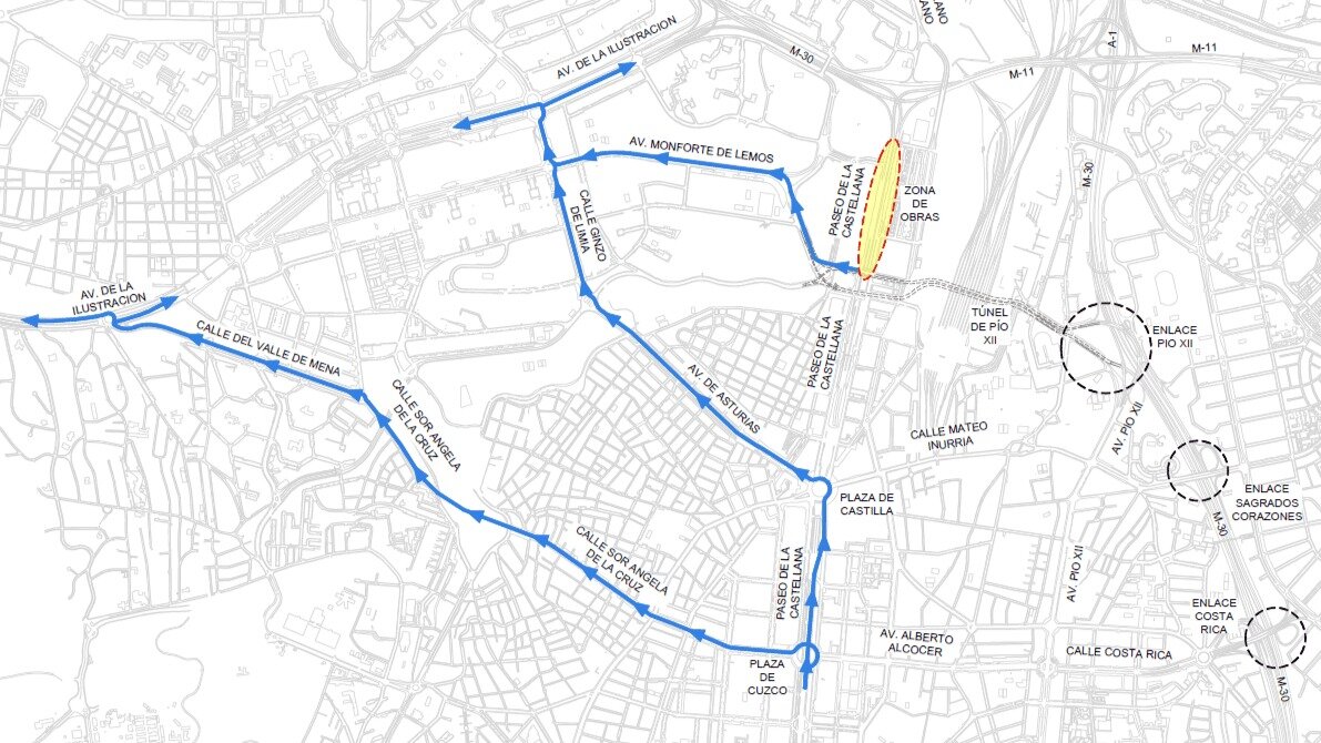 Segunda fase de las obras de Parque Castellana: plano salida M607