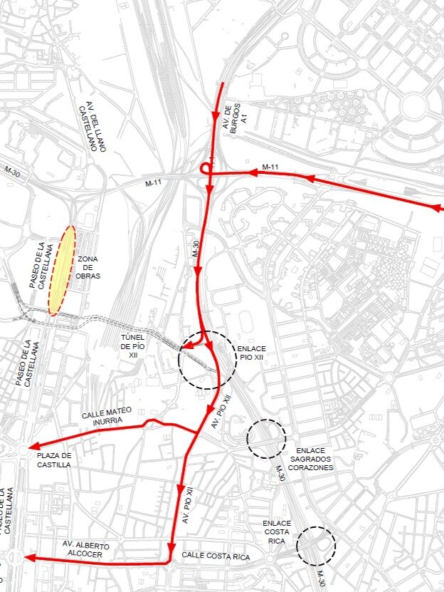 Segunda fase de las obras de Parque Castellana: plano entrada A1M11