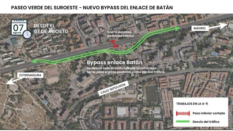 Nuevo bypass enlace batan - Madrid paseo verde suroeste