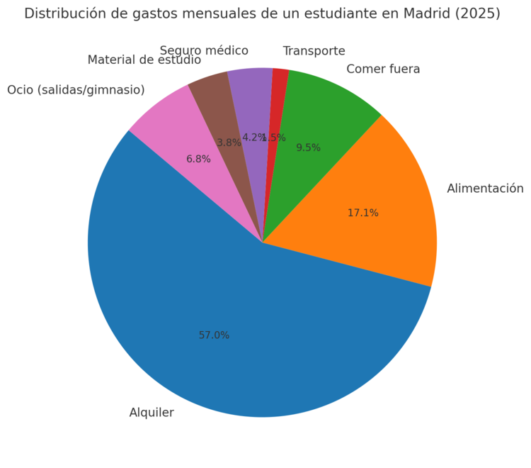 Distribución De Gastos Mensuales De Un Estudiante En Madrid