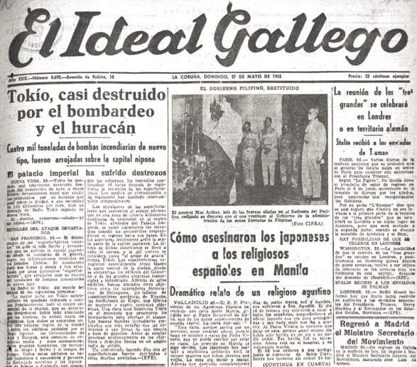 Portada de El Ideal Gallego del 27-05-1945