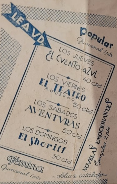 Publicidad ediciones de Prensa Moderna. 1931.