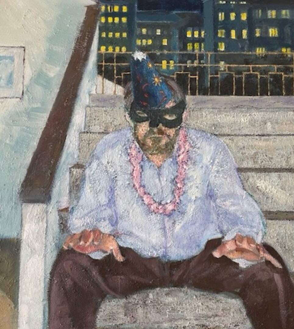 un retrato del pintor Cesar Otero pintado por Tim