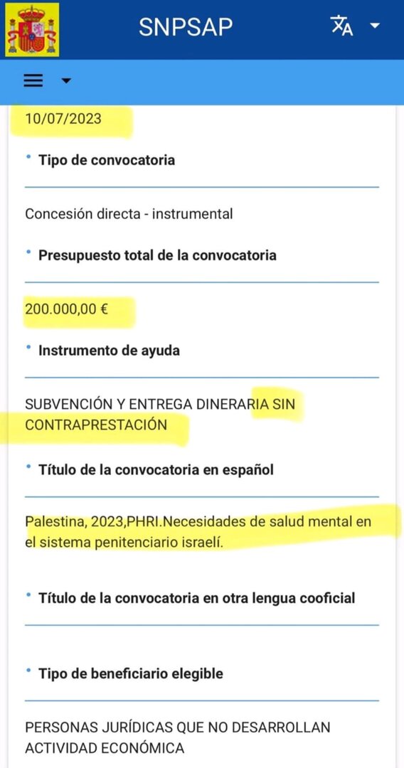 Subvención Gobierno
