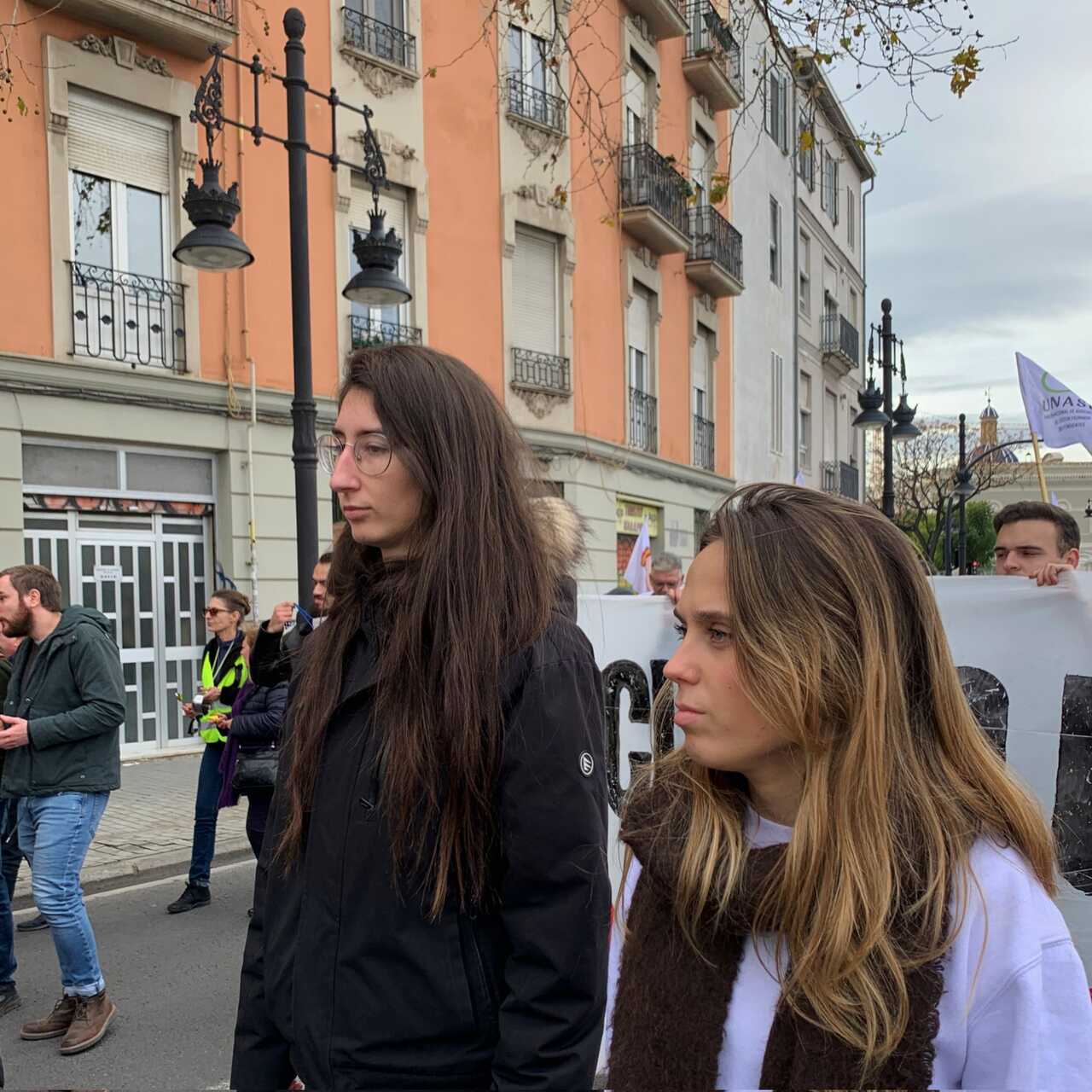 Carmen López portavoz Frente Obrero en las protestas en Valencia por el acuerdo Mercosur - Foto de Frente Obrero