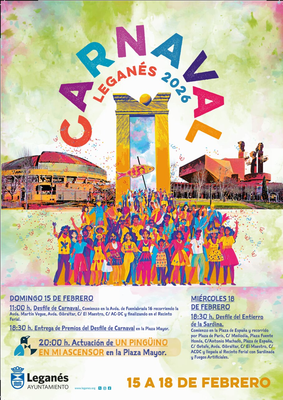 Cartel Carnaval 2026 Leganés - Imagen del Ayuntamiento de Leganés