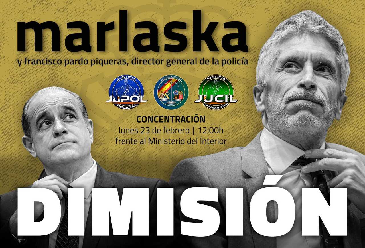 Cartel Dimisión Marlaska y Piqueras