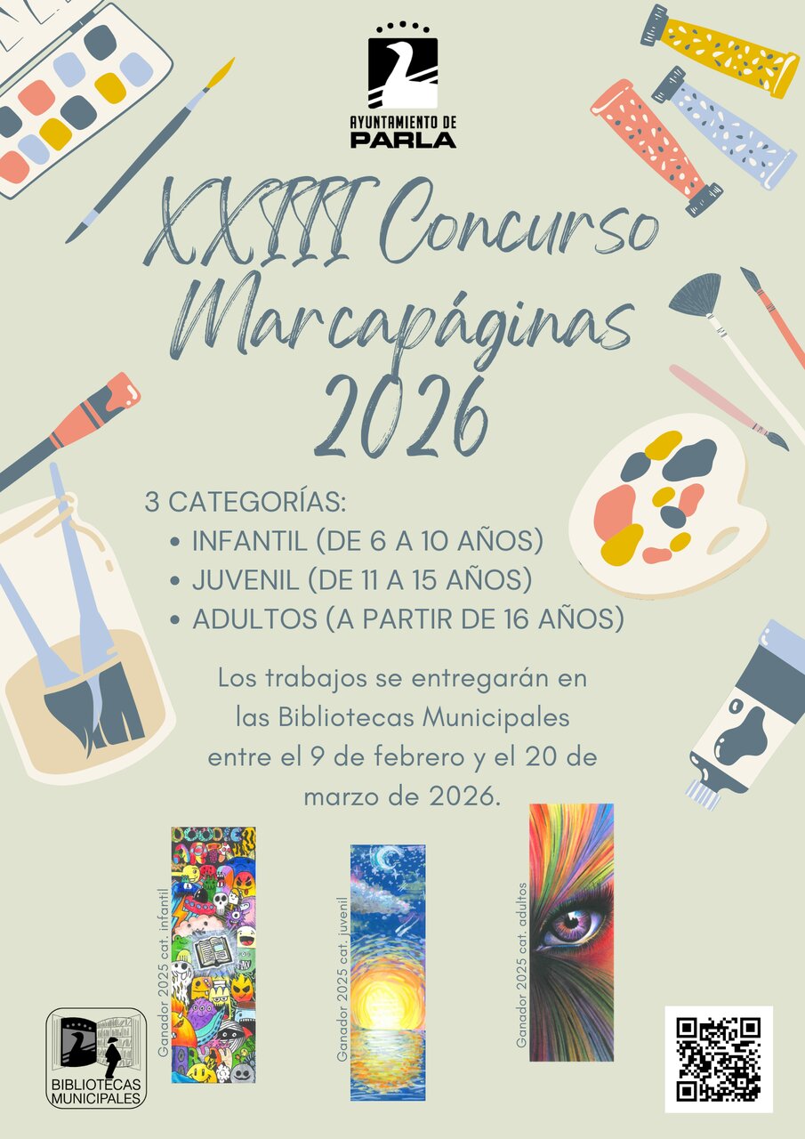 Cartel Concurso Marcapáginas 2026 - Imagen del Ayuntamiento de Parla