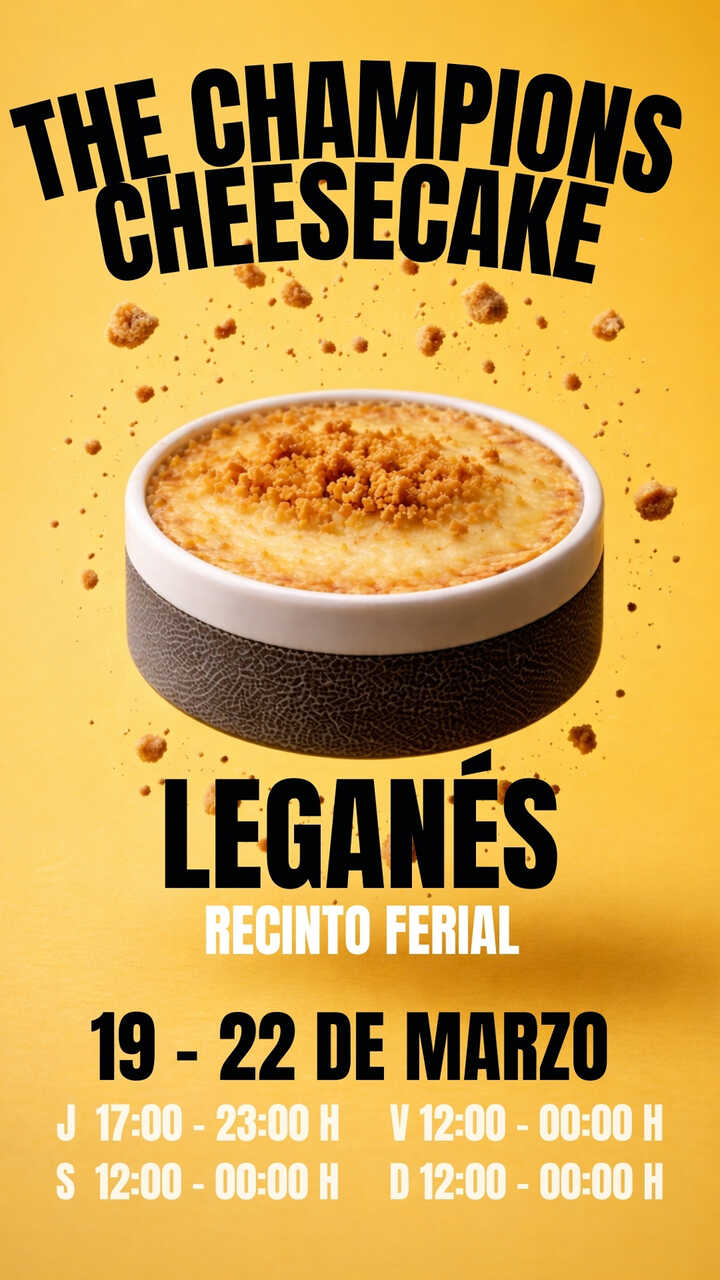 Cartel The Champions Cheesecake Leganés - Imagen del Ayuntamiento de Leganés