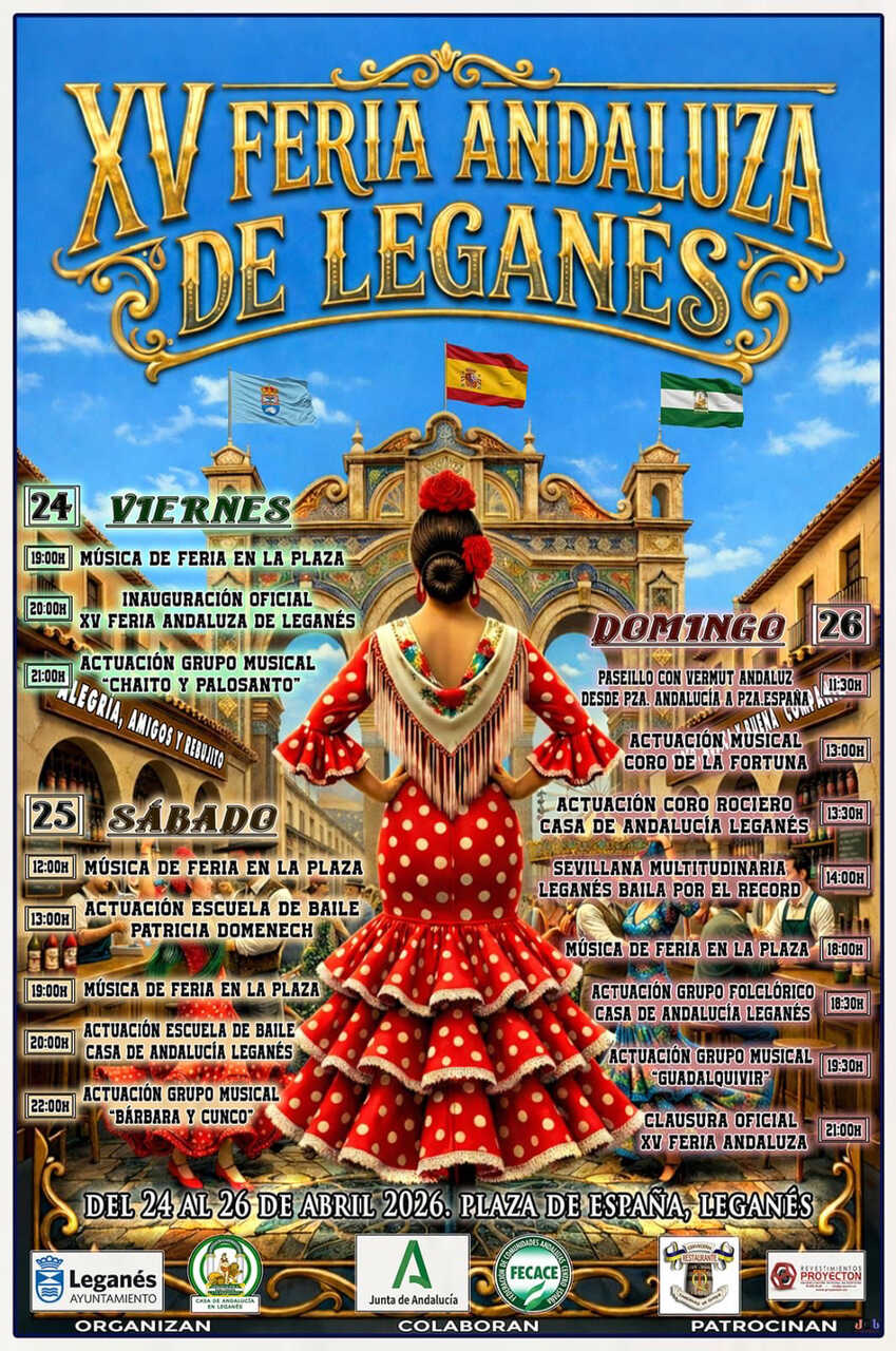 Cartel XV Feria Andaluza Leganés - Imagen del Ayuntamiento de Leganés