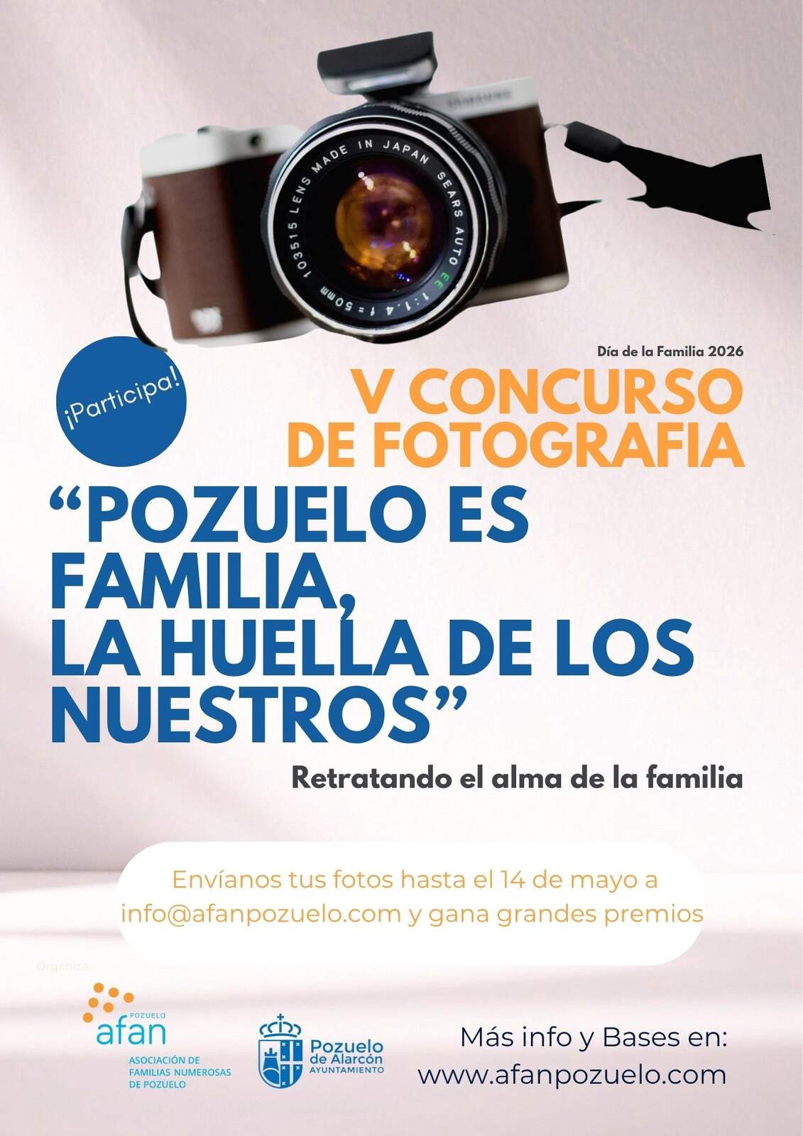 Cartel del concurso de fotografía Pozuelo es familia: la huella de los nuestros, retratando el alma de la familia para las familias de Pozuelo - Imagen del Ayuntamiento de Pozuelo de Alarcón