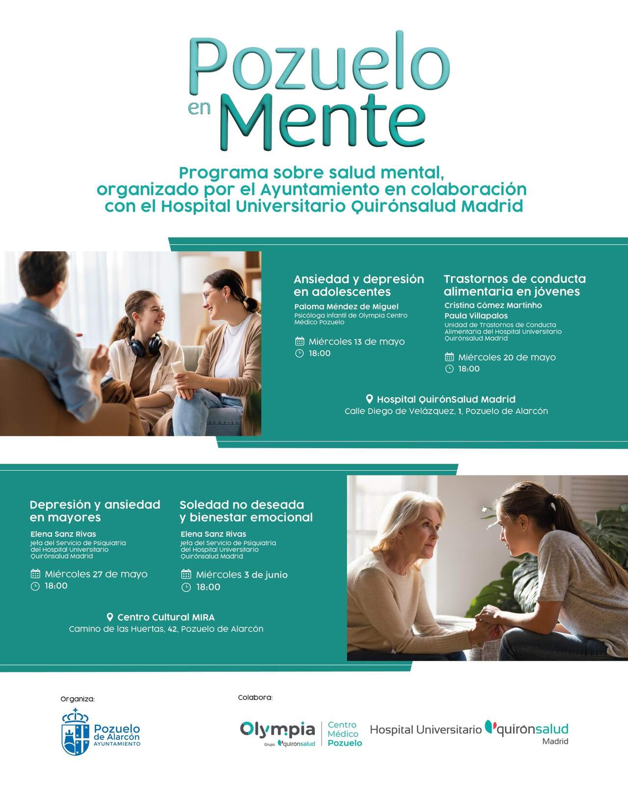 Próximas jornadas de salud mental Pozuelo en Mente - Imagen del Ayuntamiento de Pozuelo de Alarcón