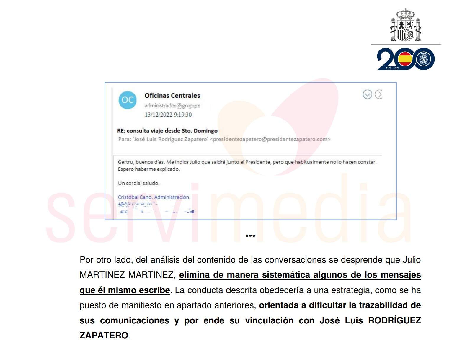 Fragmento del informe de la UDEF sobre el caso Plus Ultra | Imagen de Servimedia