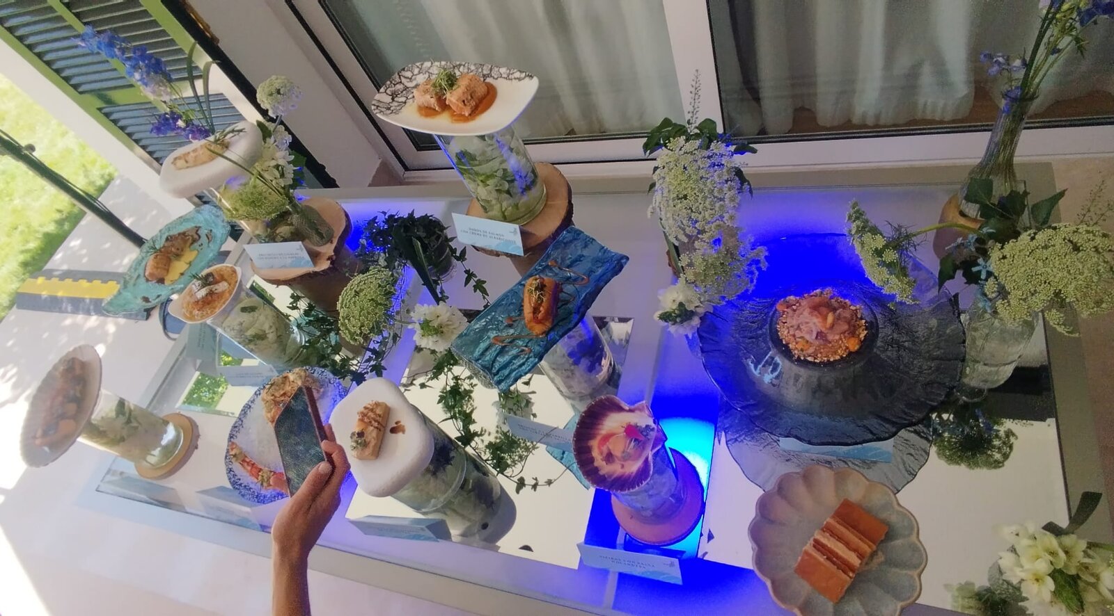Brioche de Salmón, Tataki de Salmón,Brochetas de Cigalas,Dados de Salmón,Vieiras, Brandada de Salmon, Ceviche Mix Mar de Noruega- Portada